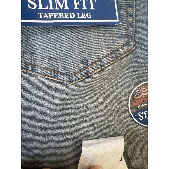 Architect Jean Company 28x30 Blue Stretch Denim Slim Fit Five Pocket Tapered Leg - Picture 2 of 11